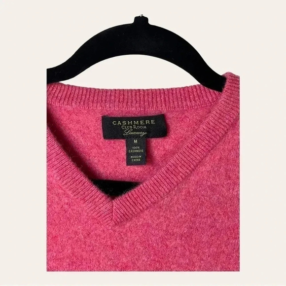0239W. CASHMERE CLUB ROOM 100% CASHMERE SWEATER BUBBLE GUM‎ PINK IN COLOR - Picture 6 of 11